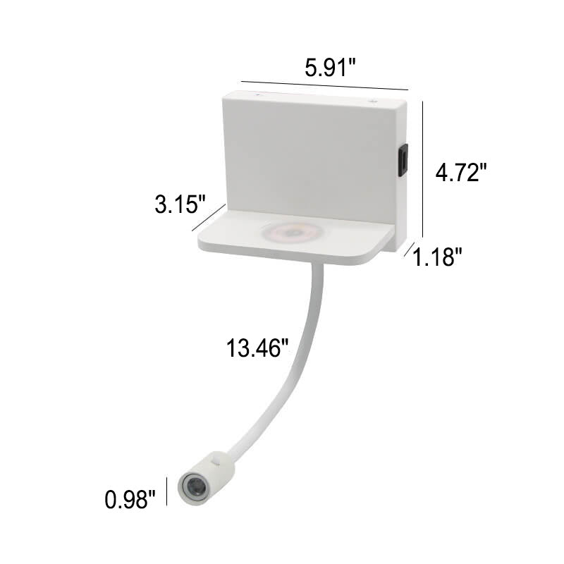 Modern Simple Square House Light Head USB Wireless Charging LED Wall Lamp