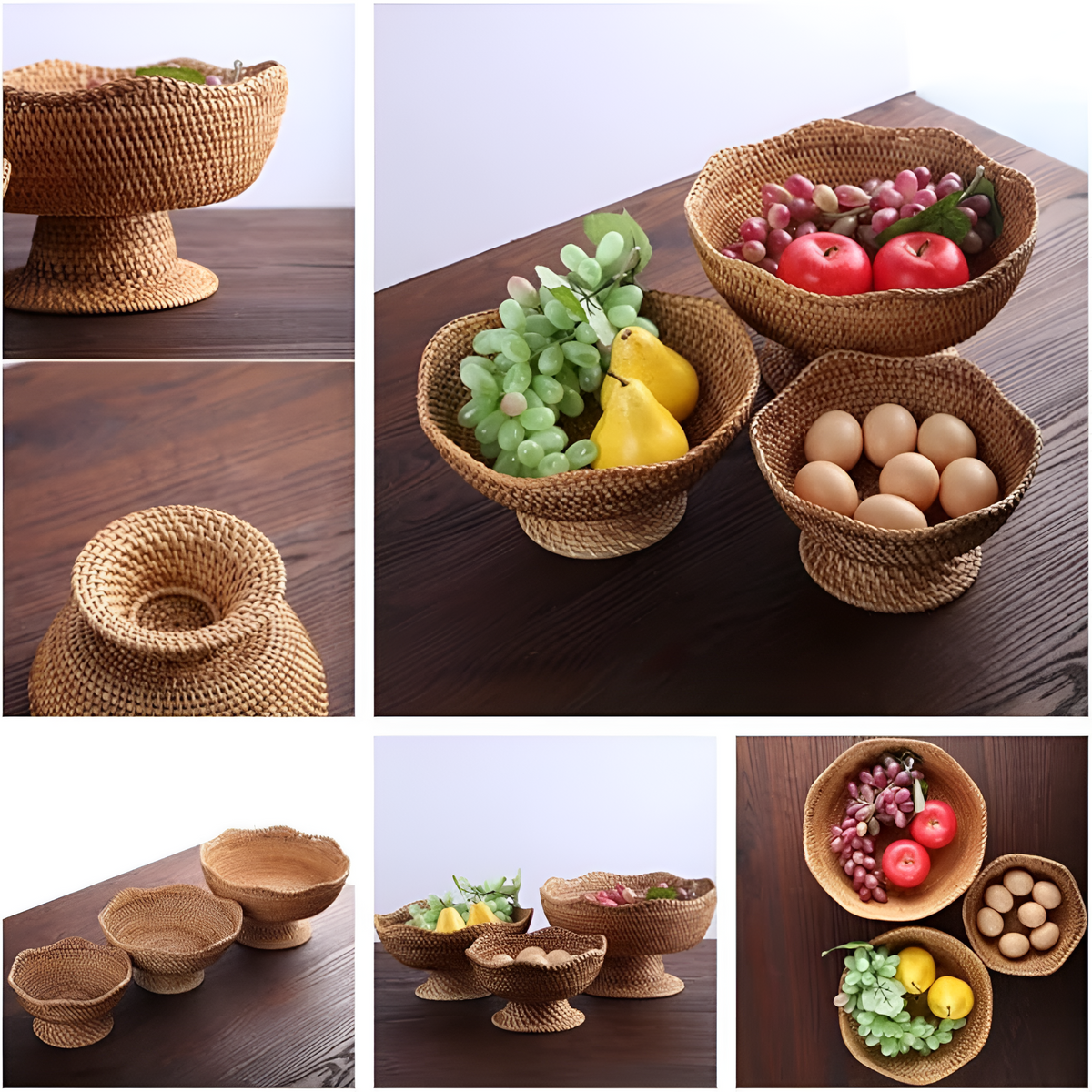 NatureNest – Artisan Rattan Fruit Display Basket for Your Home
