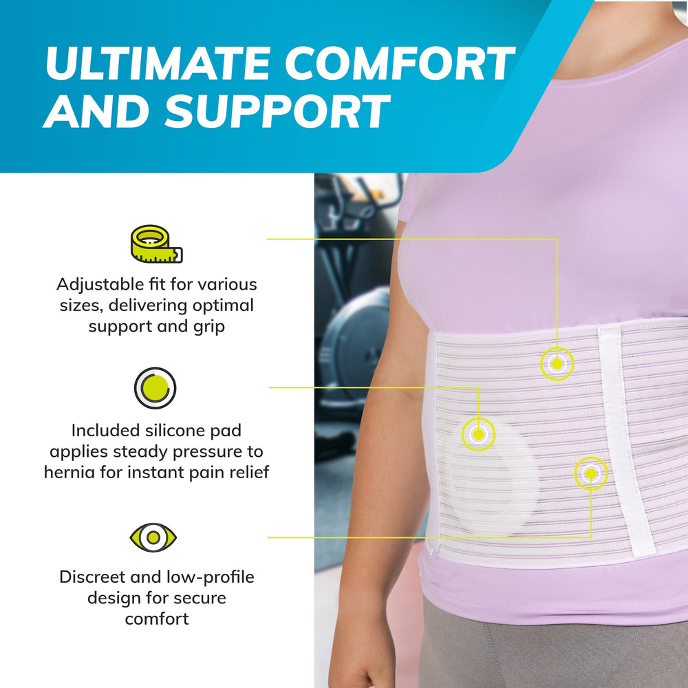 Support Belt for Umbilical and Abdominal Hernias with Cushion