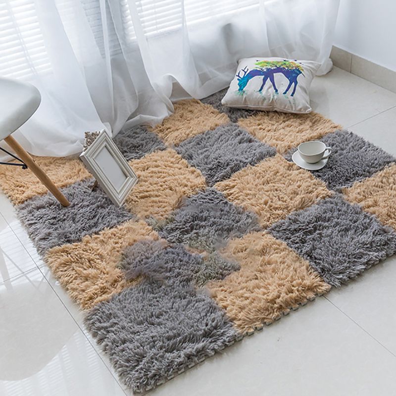 Solid Color Shag Basic Carpet Tiles Square Bedroom Carpet Tiles