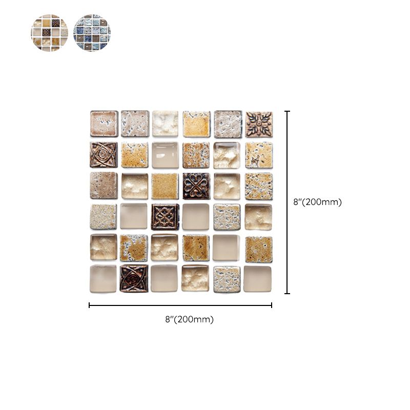 Plastic Peel & Stick Mosaic Tile Mosaic Tile Wallpaper with Square Shape Clearhalo 'Flooring 'Home Improvement' 'home_improvement' 'home_improvement_peel_stick_blacksplash' 'Peel & Stick Backsplash Tile' 'peel_stick_blacksplash' 'Walls & Ceilings' Walls and Ceiling' 1200x1200_27db87a6-5799-4fe0-b146-9520ee6e148d