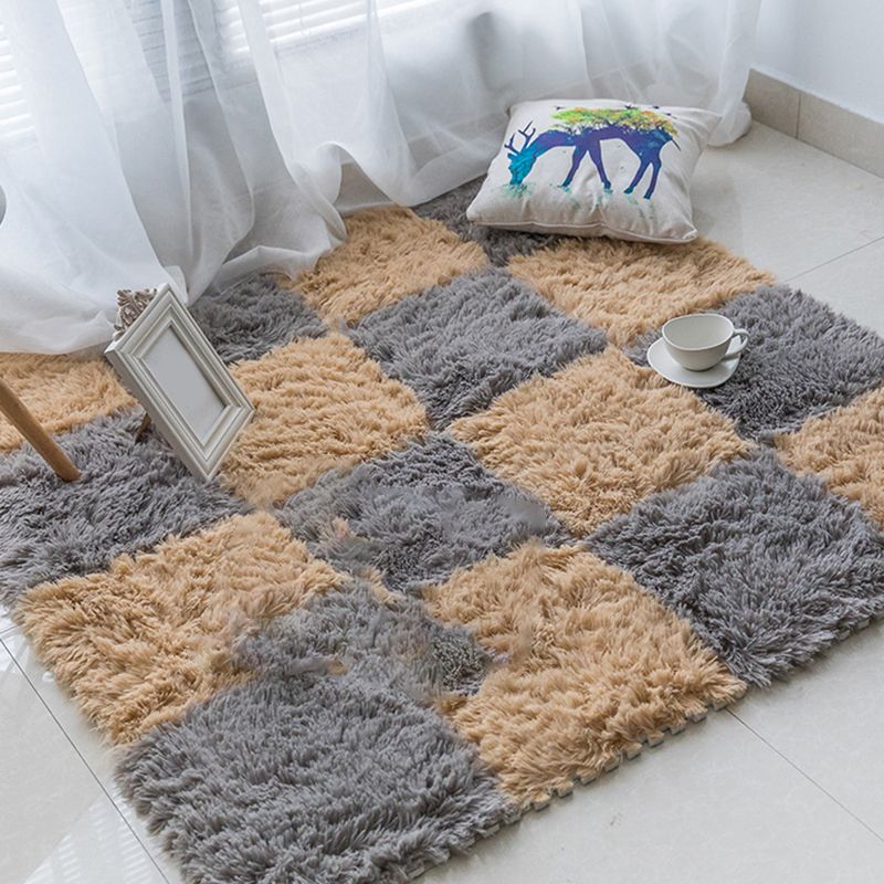 Solid Color Shag Basic Carpet Tiles Square Bedroom Carpet Tiles