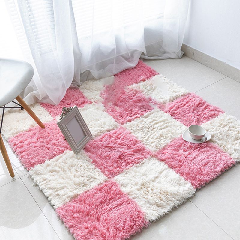 Solid Color Shag Basic Carpet Tiles Square Bedroom Carpet Tiles