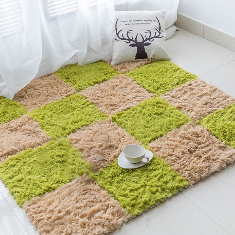 Solid Color Shag Basic Carpet Tiles Square Bedroom Carpet Tiles
