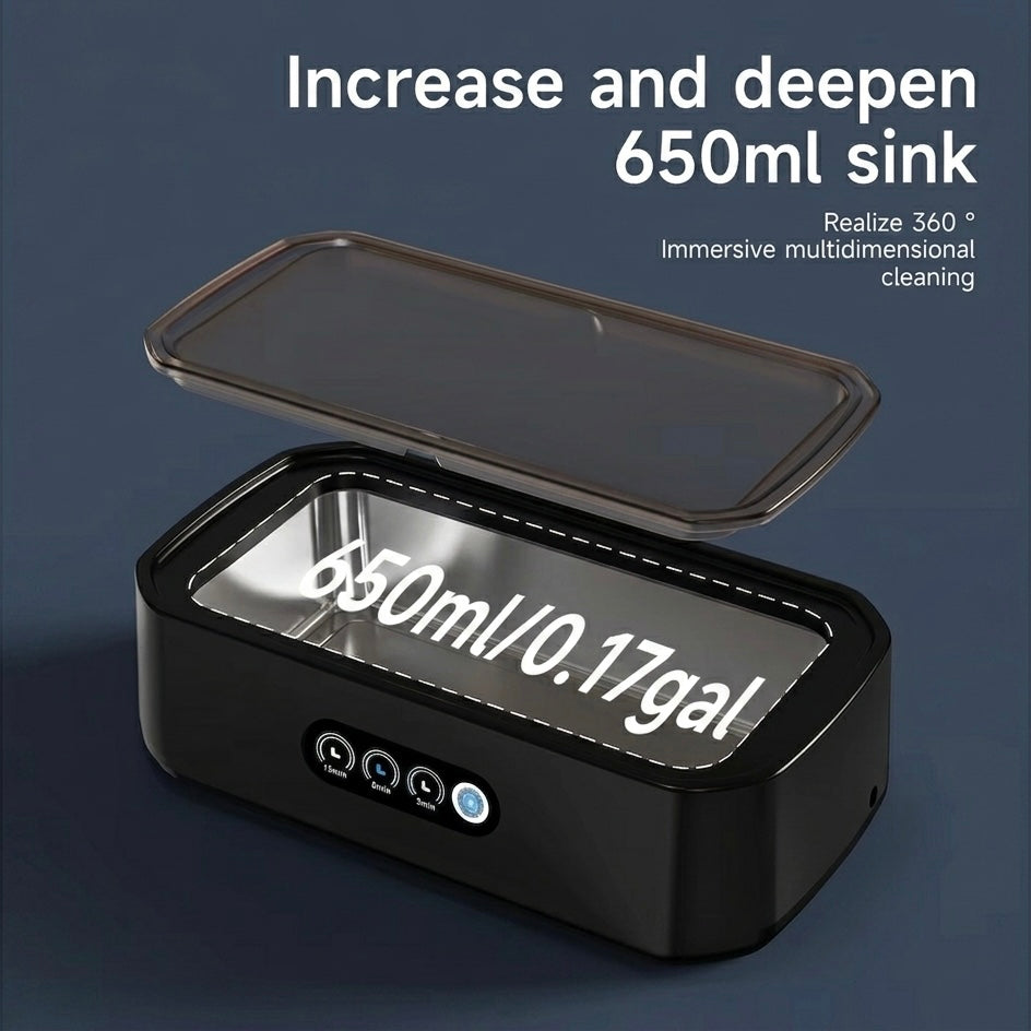 650ml Ultrasonic Cleaning Machine - 40W for Jewelry, Glasses, Watches, Dentures