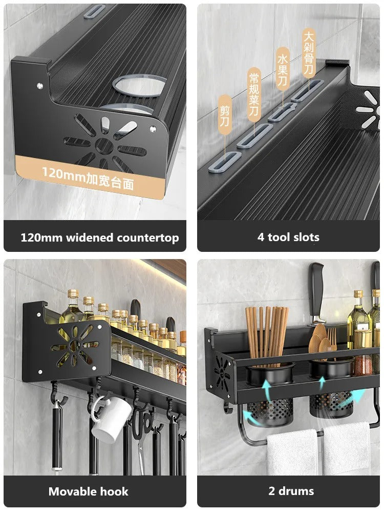 Kitchen Organizer Rack for Wall Mounting – Storage Solution