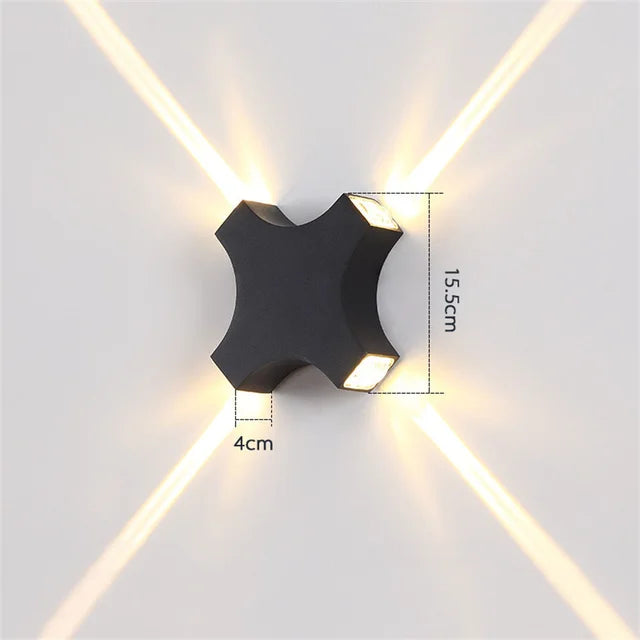 Outdoor LED Wall Lamp with Star Effect – IP54 Weather Resistant
