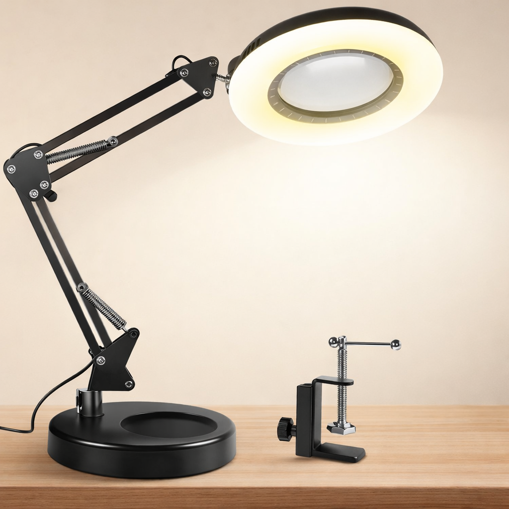 12X Magnifier with Adjustable Lighting for Crafts