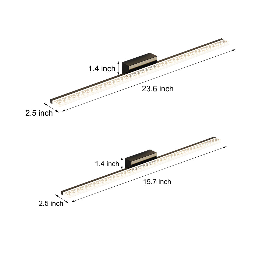 15.7''/23.6'' L Strip 3 Step Dimming LED Vanity Lights with Acrylic Shade