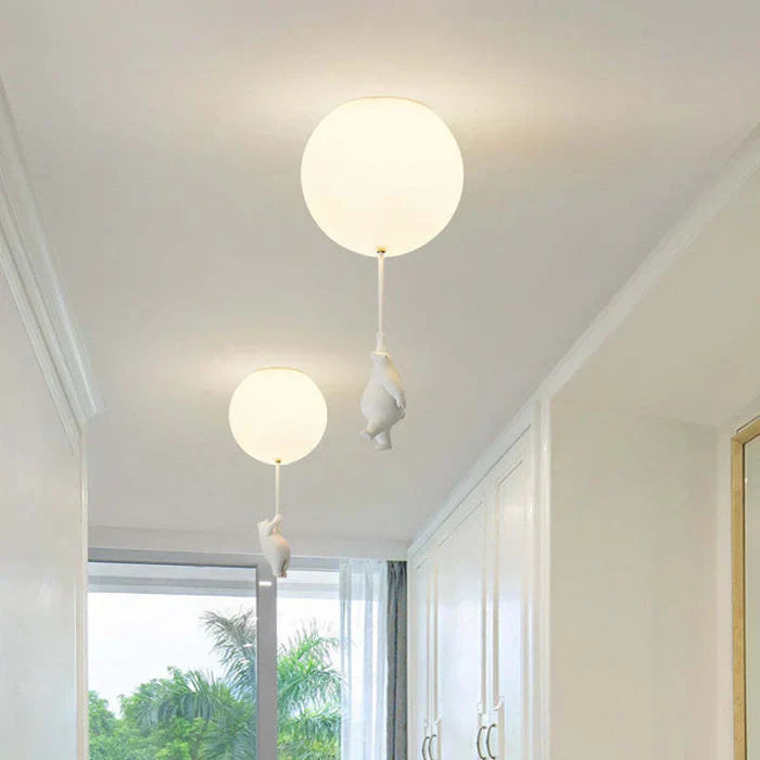 Pendant Lamp with Bear and Balloon Design – Soft Lighting for Any Space