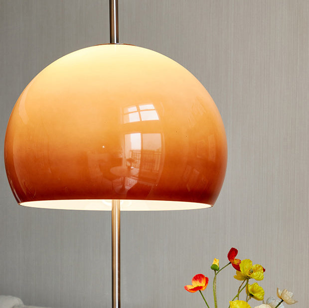 Taavita Retro 2-Light Mushroom Hardware Glass Floor Lamp for Living Room