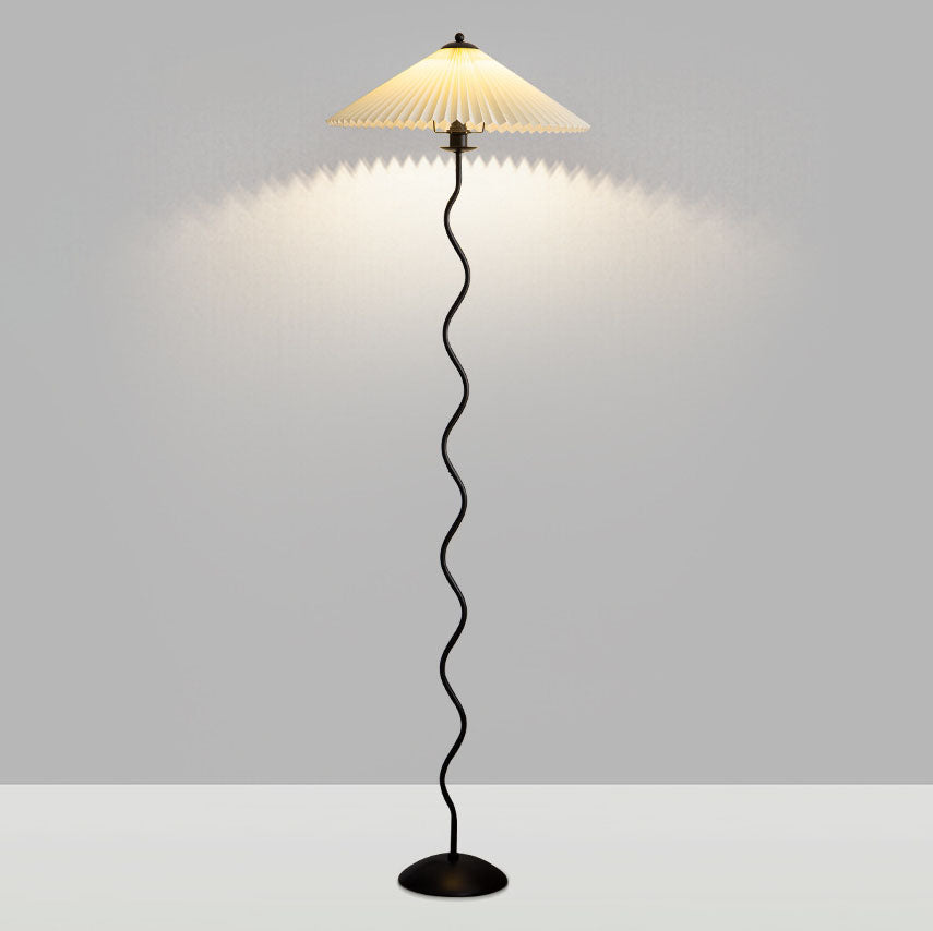 Taavita Floor Lamp with Pleated Fabric Shade