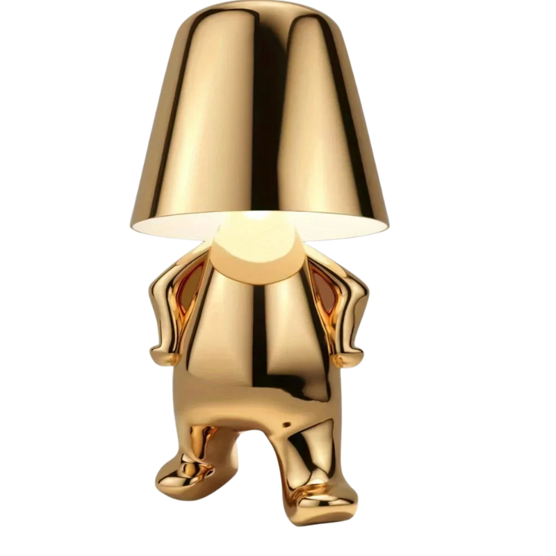 Luminous Elegance: Sculpted Gold Table Lamp for Any Space