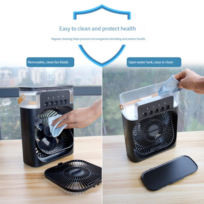 Mini Water-Cooled Air Conditioner – Small Silent Fan with Humidification