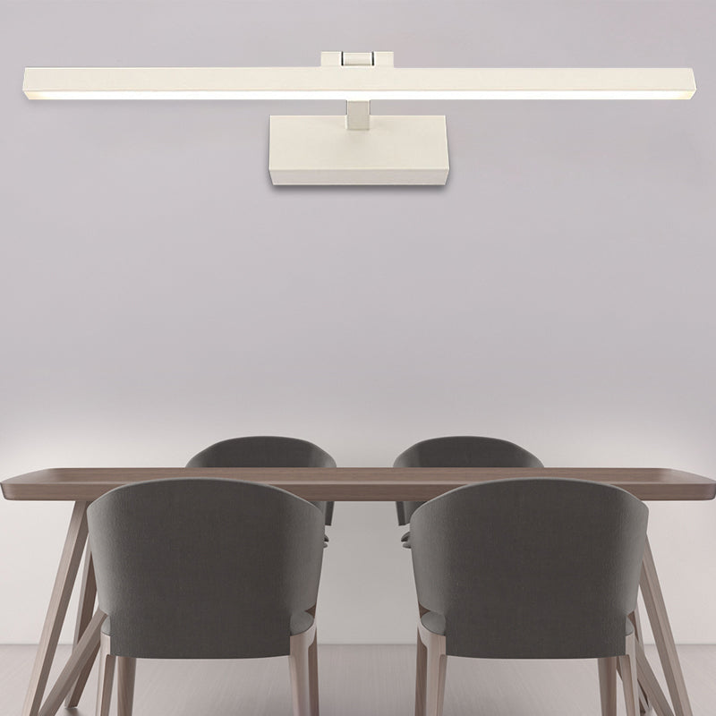 Taavita Style Rectangular Aluminum Wall Lamp 16"/19.5" W LED Vanity Mirror Light in Black/White for Bathroom - Modern Design, 1 Light, Max. 39W, Metal, 110V-120V and 220V-240V, Color Temperature: White, 9 Inch Height, Bulb Included, SMD Base.