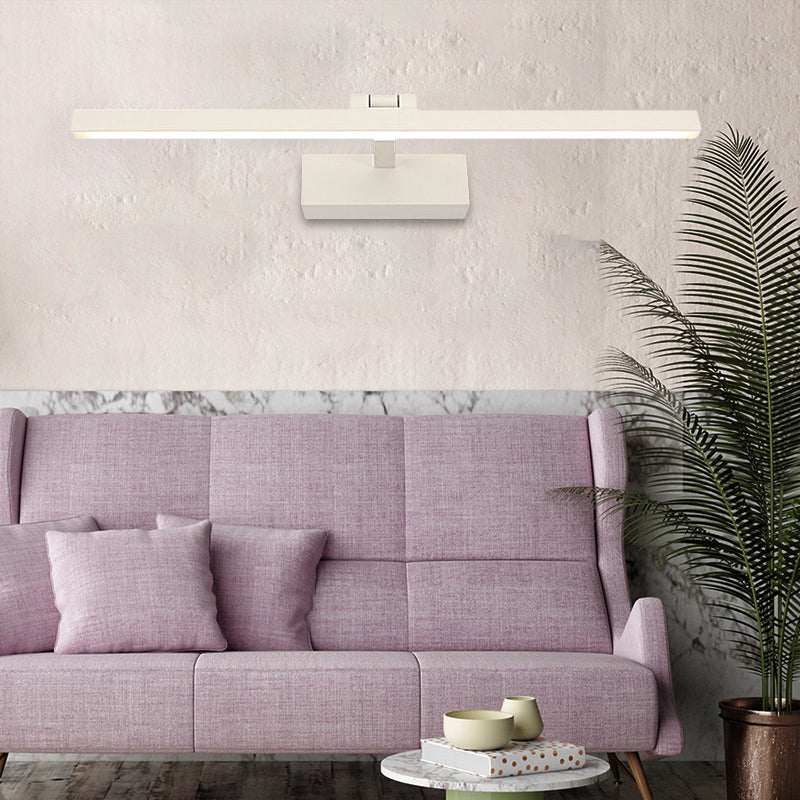 Taavita Style Rectangular Aluminum Wall Lamp 16"/19.5" W LED Vanity Mirror Light in Black/White for Bathroom - Modern Design, 1 Light, Max. 39W, Metal, 110V-120V and 220V-240V, Color Temperature: White, 9 Inch Height, Bulb Included, SMD Base.