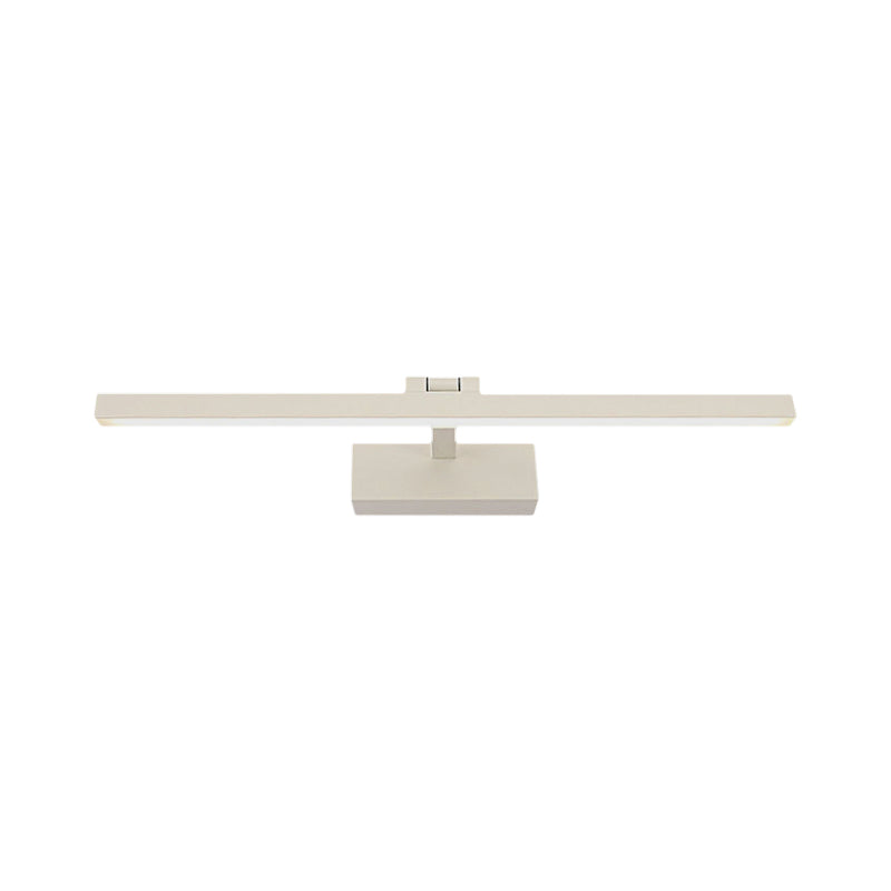 Taavita Style Rectangular Aluminum Wall Lamp 16"/19.5" W LED Vanity Mirror Light in Black/White for Bathroom - Modern Design, 1 Light, Max. 39W, Metal, 110V-120V and 220V-240V, Color Temperature: White, 9 Inch Height, Bulb Included, SMD Base.