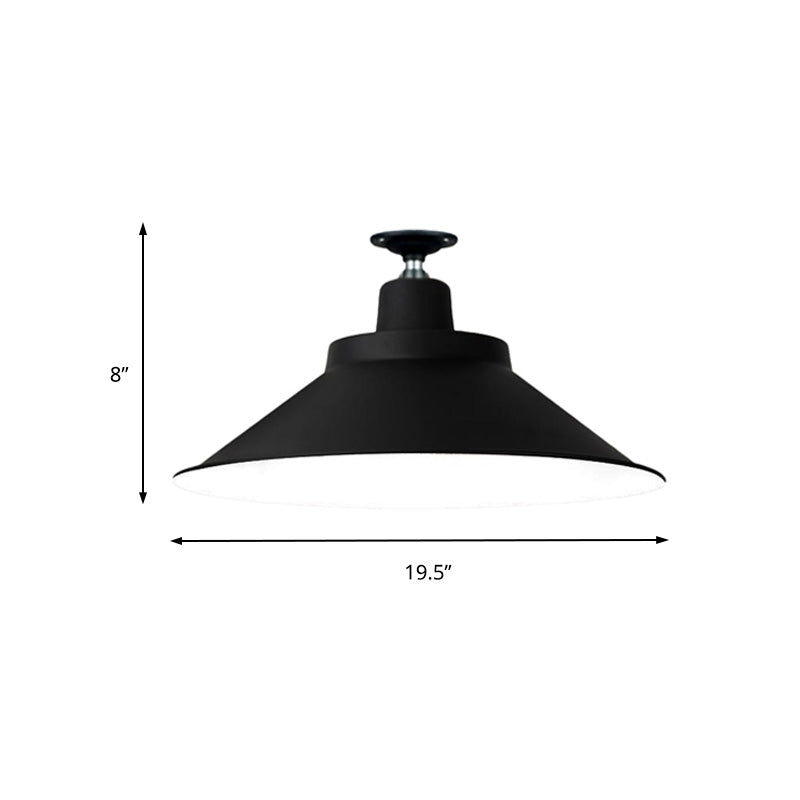 12" / 16" Industrial Flush Mount Light Fixture - Taavita Metal, 1 Light, E26/E27 Base, Compatible with LED/Incandescent/Fluorescent, 220V-240V & 110V-120V