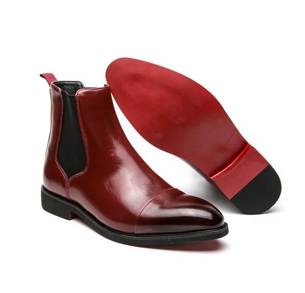 Men's Leather Chelsea Boots | Slip-On Design & Elastic Side Panels | Durable Leather | Comfortable Fit for All-Day Wear