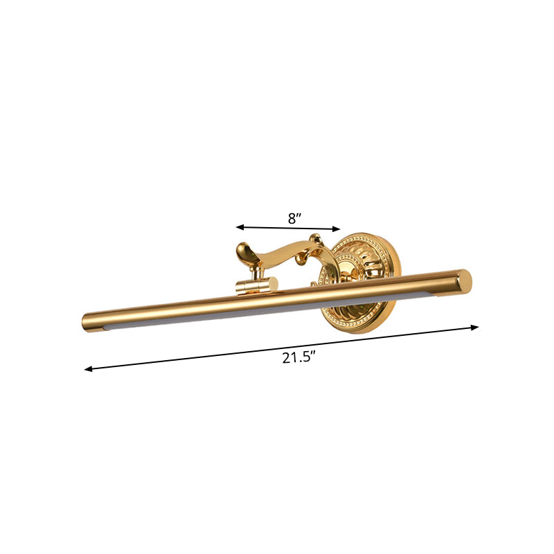 Taavita Linear Metallic Washbasin Wall Light in Modernist Style 16 "/21.5" Width, LED - Brass/Gold Finish - Wall Mount Above Mirror
