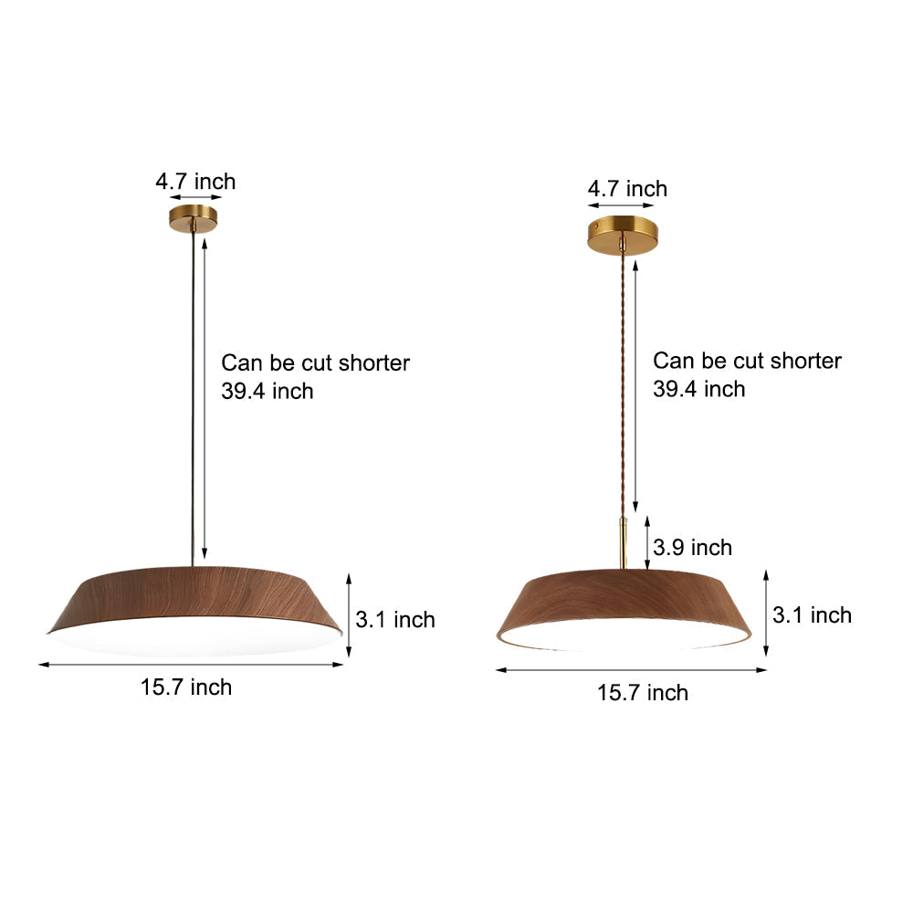 15.74-Inch Round Wood Taavita Style LED Pendant Light