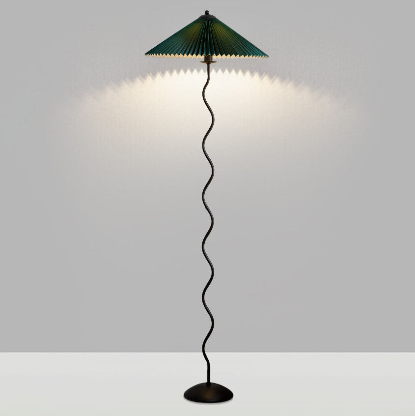 Taavita Floor Lamp with Pleated Fabric Shade