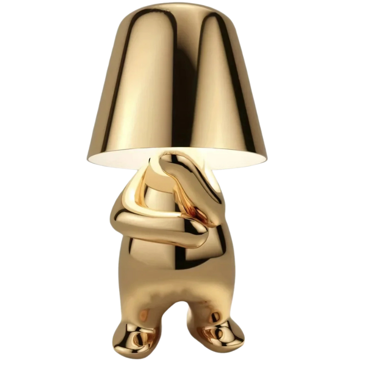 Luminous Elegance: Sculpted Gold Table Lamp for Any Space