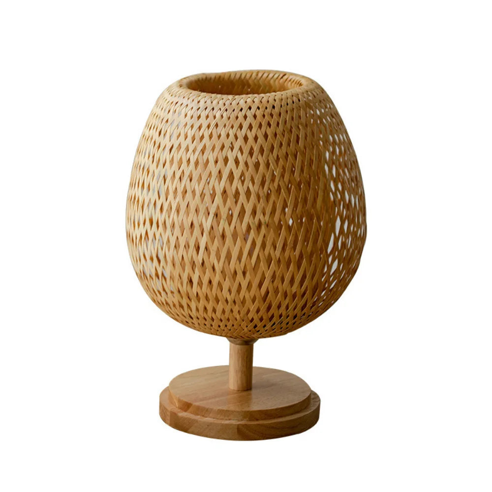 Illumo — Handwoven Rattan Table Lamp with Stepless Dimmer