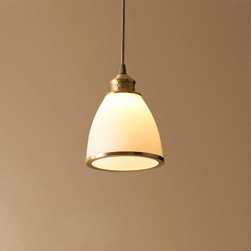 Single-Bulb Dome Pendant Light Fixture Taavita Frosted Glass Hanging Lighting