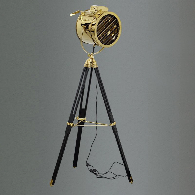 Taavita Metal Floor Lamp with Tripod Design Industrial 1 Bright Rotatable Floor Lighting in Black