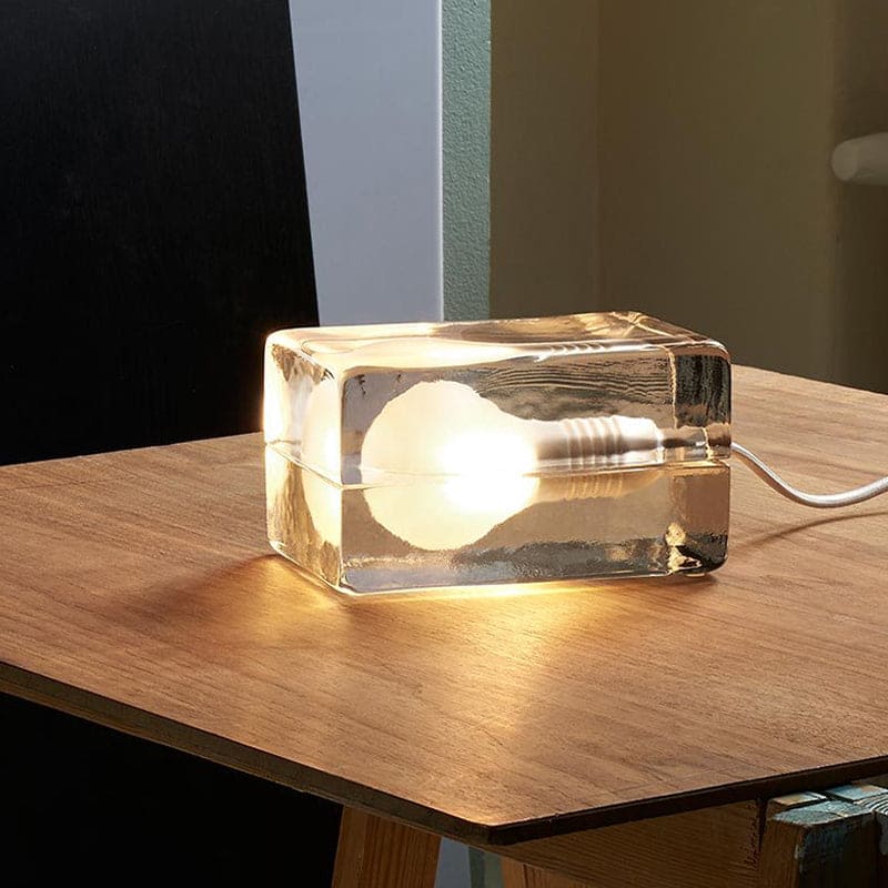 Taavita - Minimalistic Table Lamp with Transparent Glass Cube