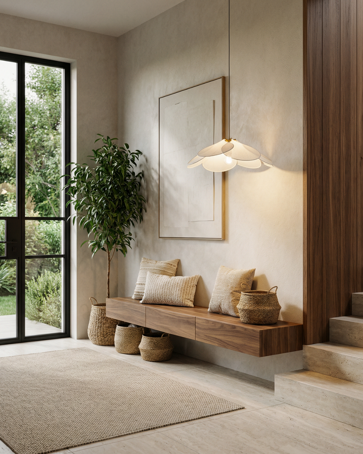Floral Pendant Light with Soft Warm Glow