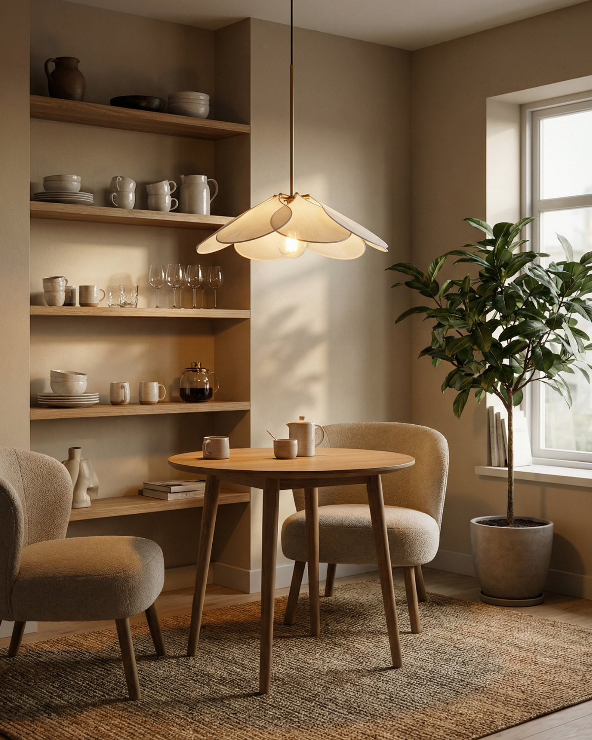 Floral Pendant Light with Soft Warm Glow