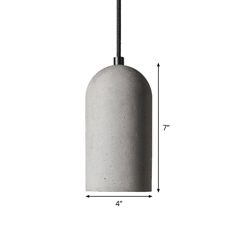 Taavita Elongated Dome Grey Cement Down Lighting 1 Bulb Factory Pendant Ceiling Light for Living Room