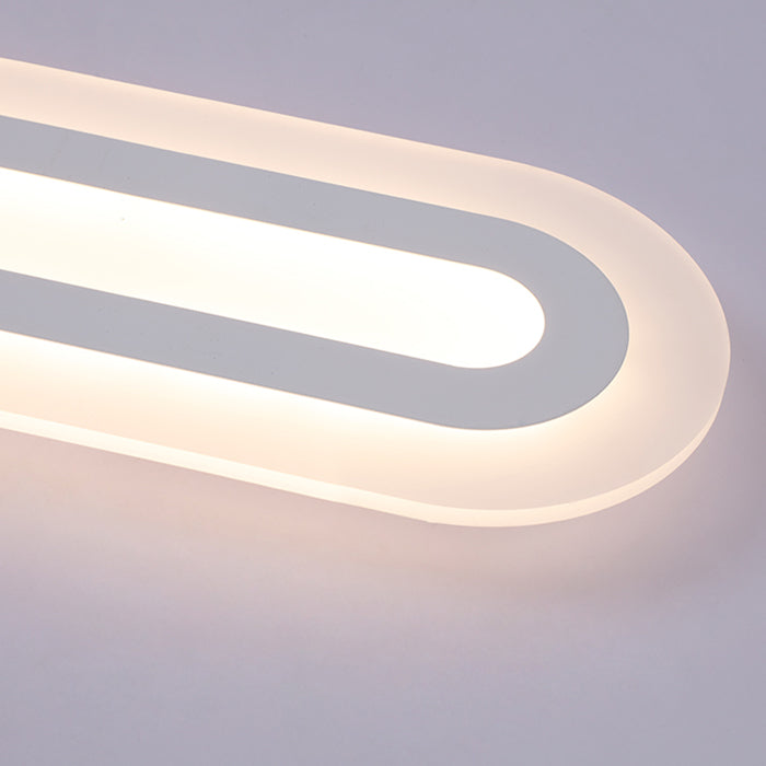31.5"/39"/47" Wide Modern Simplicity Oval Acrylic Flush Mount Light LED Ceiling Mounted Fixture in Warm/White Light by Taavita