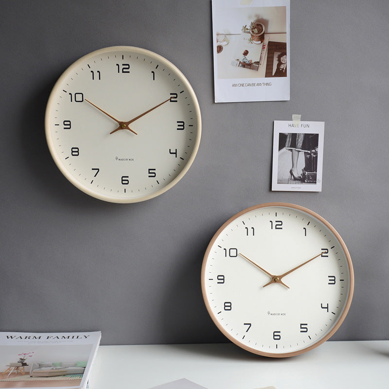 Elegant Natural Wood Wall Clock - 30 cm Silent Design