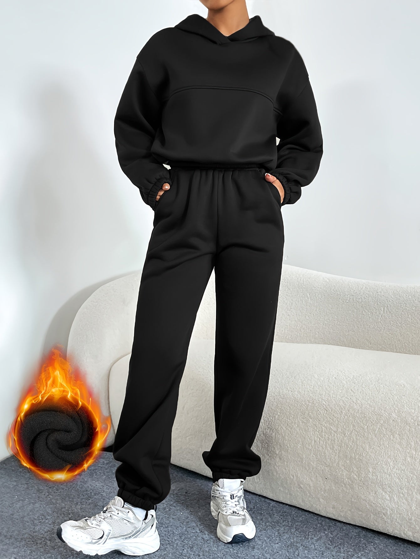 Hoodie and Jogger Set | Fleece-Lined | All-Day Warmth | Polyester