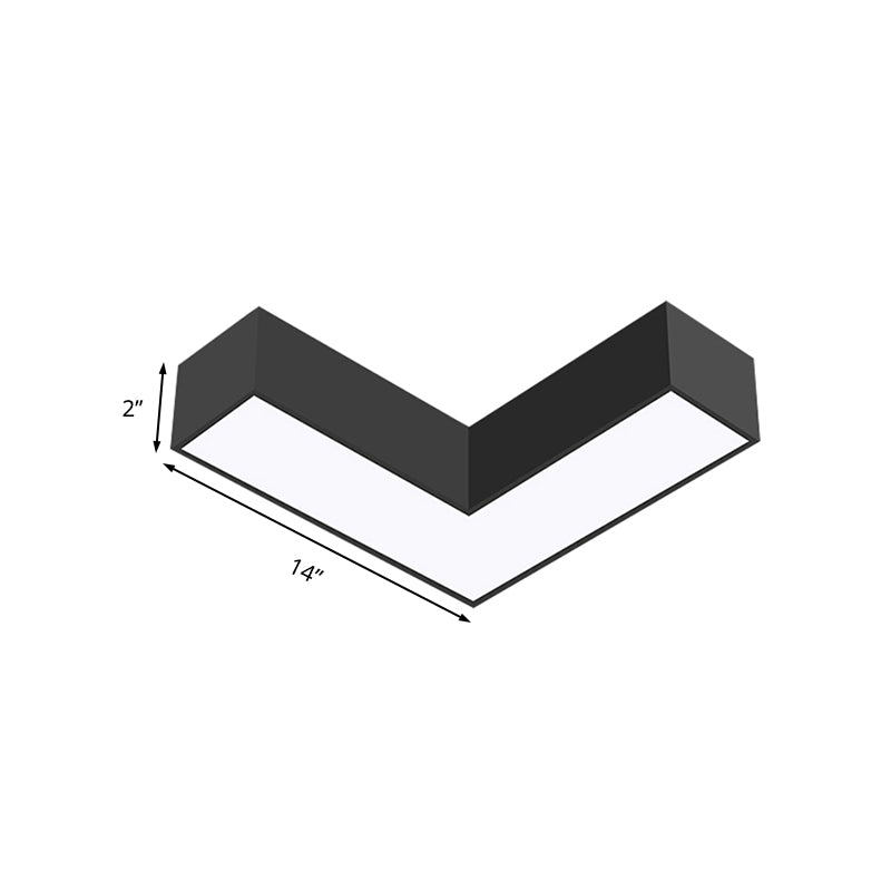 Taavita Metal Flush Mount Modern LED Flush Ceiling Light 10"/14" Wide in White/Black with Opaline Diffuser for Office