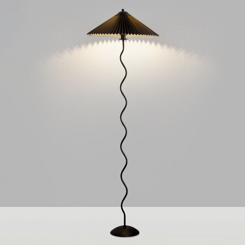 Taavita Floor Lamp with Pleated Fabric Shade