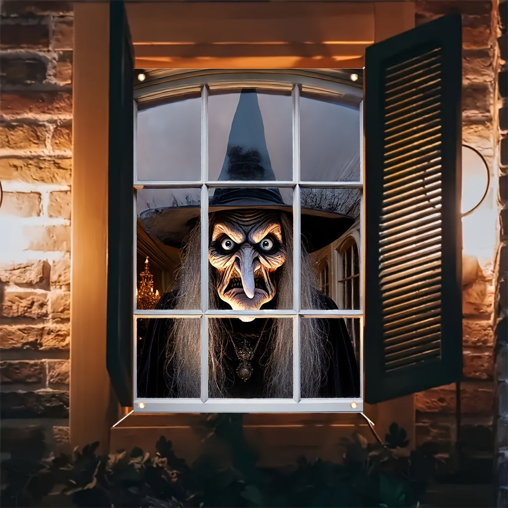 Halloween Witch Door Banner Durable Polyester Spooky Door Decor