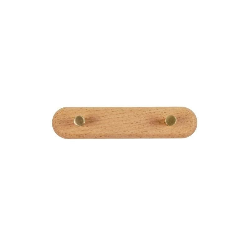 Taavita Wall-Mounted Natural Wood & Brass Hook Racks