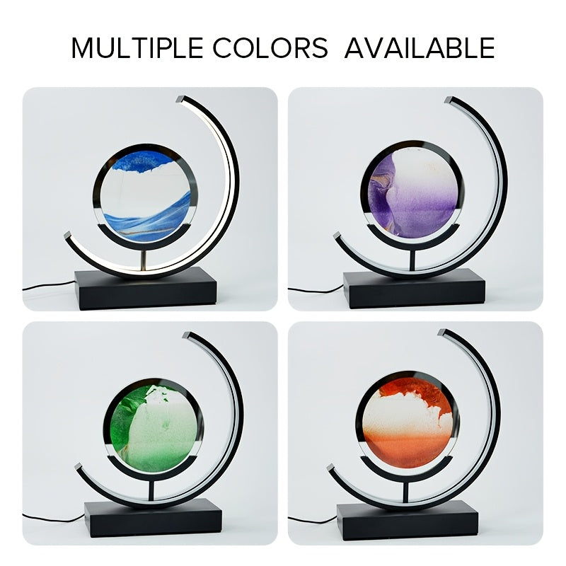 Tranquil Flow Hourglass Lamp – Soothing LED Sand Art Decor