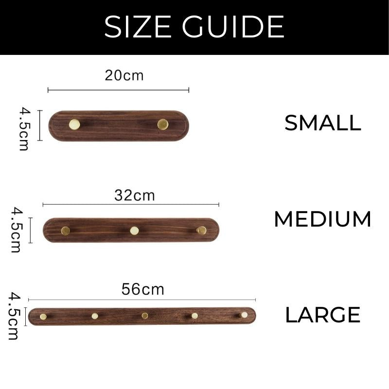 Taavita Wall-Mounted Natural Wood & Brass Hook Racks