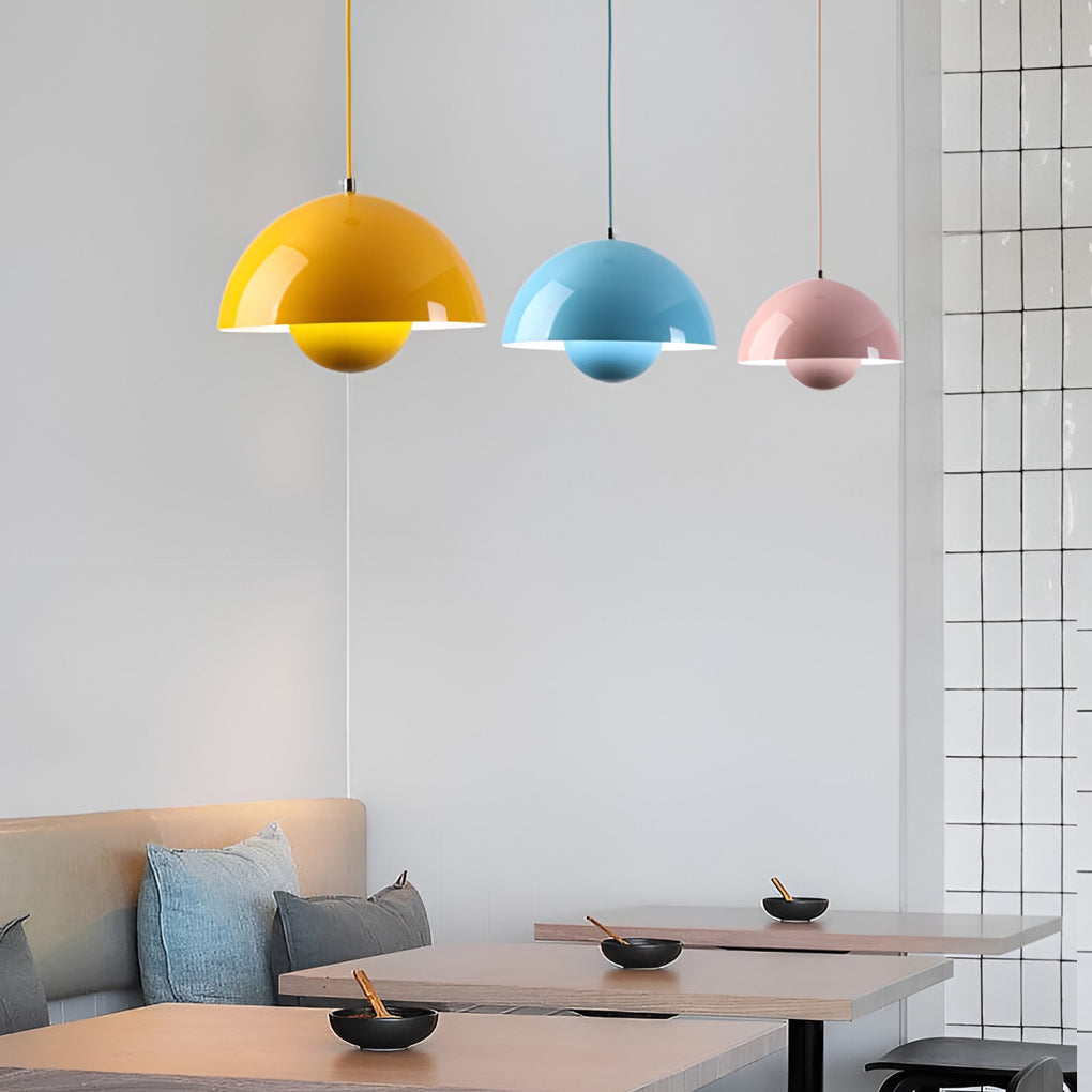 1-Light Nordic Metal Mushroom Flowerpot Pendant Light