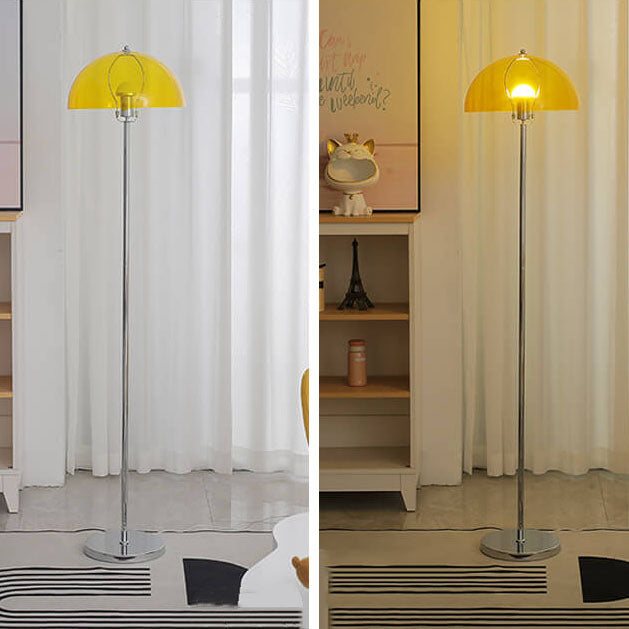 Taavita Vintage Acrylic LED Floor Lamp with Clear Lampshade and Dimmable Light