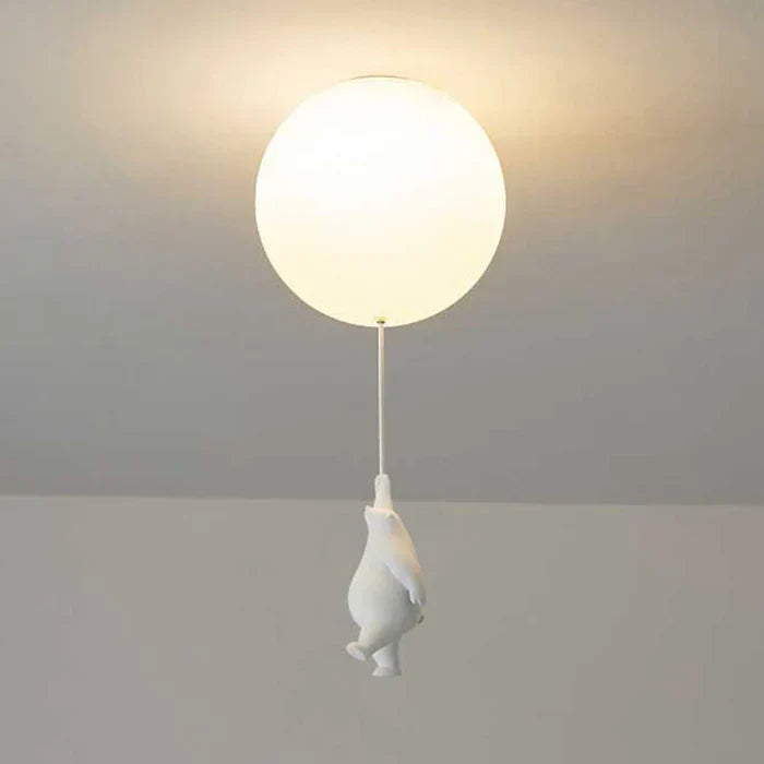 Pendant Lamp with Bear and Balloon Design – Soft Lighting for Any Space