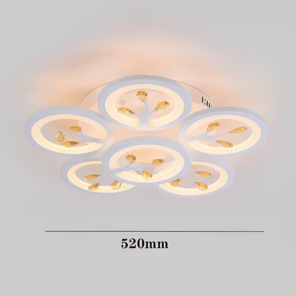16-Light Flower Dimmable LED White Nordic Ceiling Flush Mount Lighting