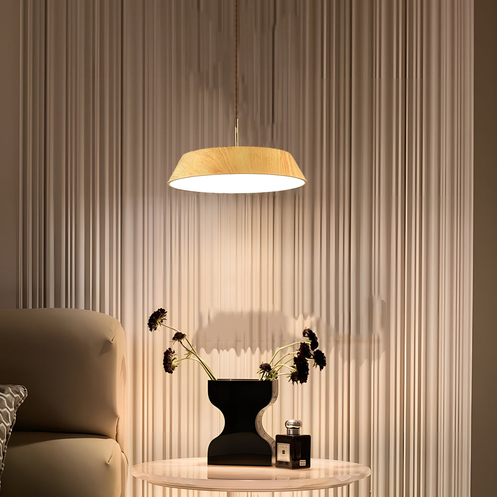 15.74-Inch Round Wood Taavita Style LED Pendant Light