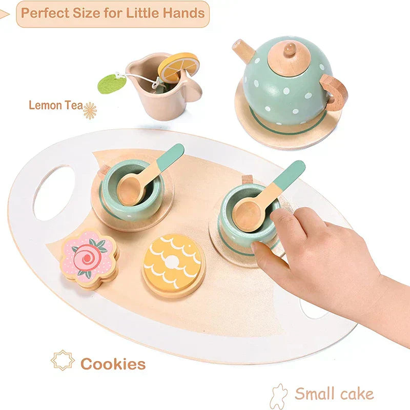 Charming Wooden Play Tea Set for Imaginative Kids