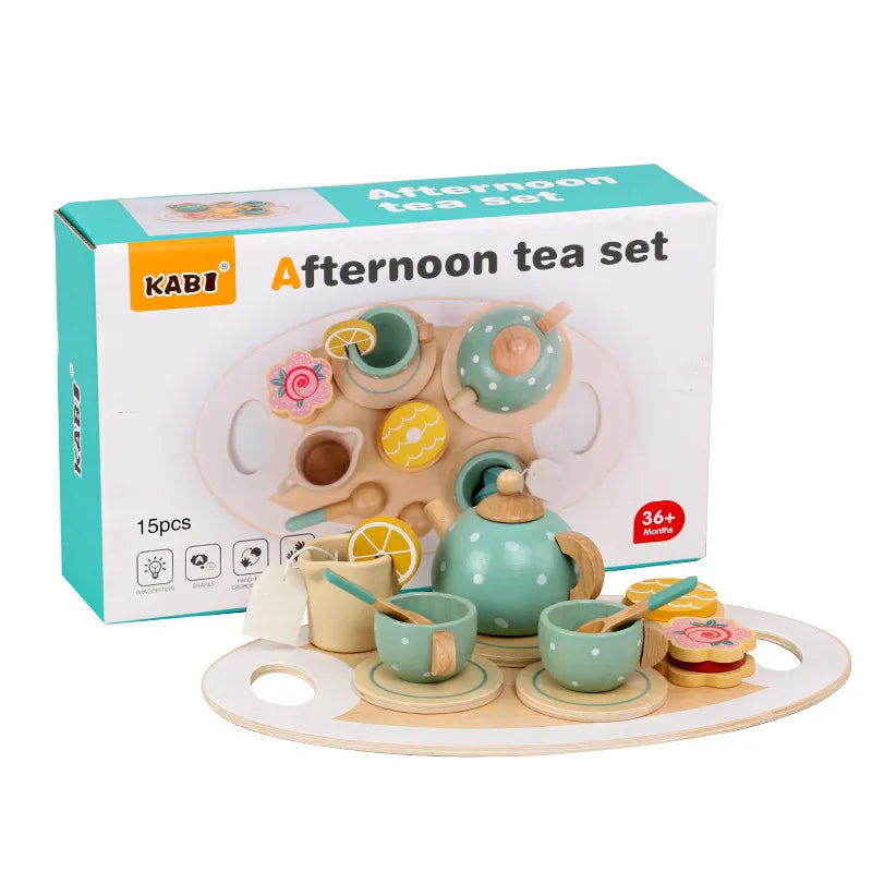 Charming Wooden Play Tea Set for Imaginative Kids